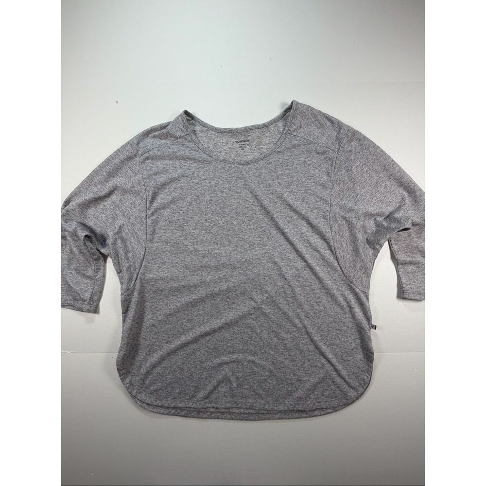 Toad & Co Ember 3/4 Sleeve Top Women’s Large Gray Linen Blend Batwing Sleeves